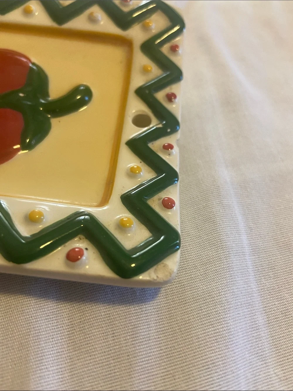 Hand-Painted Chili Pepper Ceramic Serving Dish Set - Red ClayArt 1996